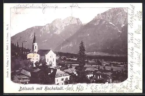 AK Dölsach, Blick über den Ort gegen Hochstadl