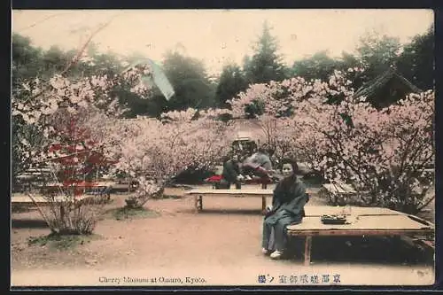 AK Kyoto, Cherry-blossom at Omuro, Kirchblüte, Leute