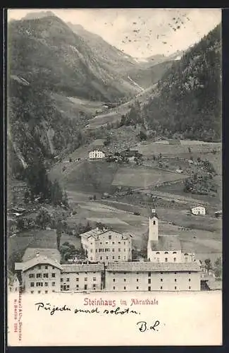 AK Steinhaus im Ahrnthale, Gesamtansicht aus der Vogelschau
