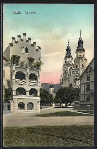 AK Brixen, Partie am Domplatz mit Blick zum Dom
