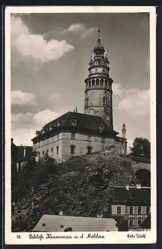 AK Krummau a. d. Moldau, Blick auf das Schloss