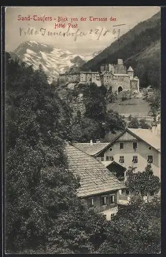 AK Sand in Taufers, Blick von der Terrasse des Hotels Post