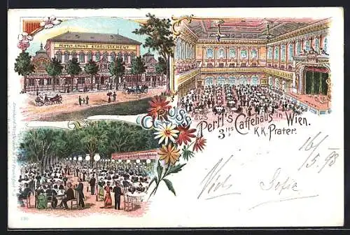 Lithographie Wien, Pertls 3tes Cafe-Haus auf dem K. K. Prater