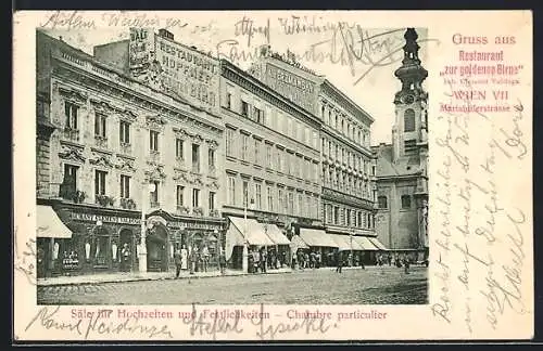AK Wien, Restaurant Zur goldenen Birne, Strassenansicht