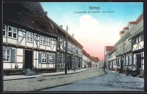 AK Nörten, Langestrasse mit Gasthof zur Krone