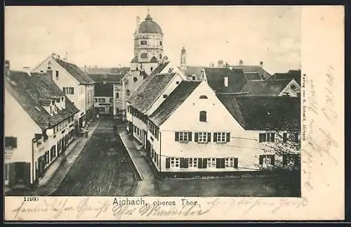 AK Aichach, Oberes Thor, Strassenpartie