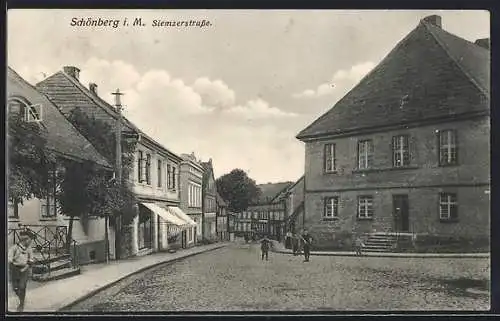 AK Schönberg i. M., Partie in der Siemzerstrasse