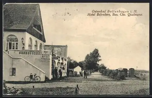 AK Boltenhagen i. M., Hotel Belvedere, Bes. Chr. Qualmann