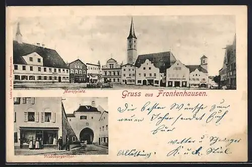 AK Frontenhausen, Marktplatz und Vilsbiburgerthor