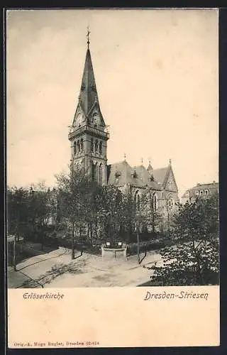 AK Dresden-Striesen, Erlöserkirche, Wittenberger Strasse 8