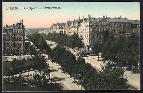AK Dresden, Fürstenplatz mit Fürstenstrasse