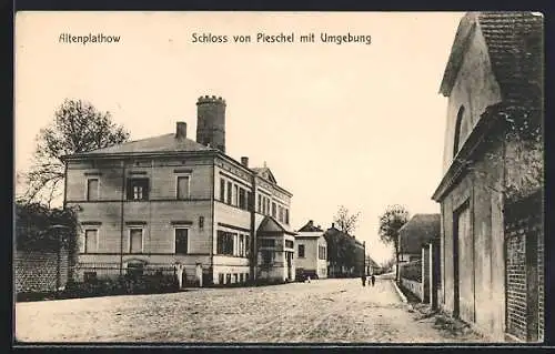 AK Altenplathow, Schloss vom Pieschel mit Umgebung
