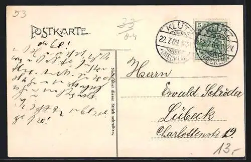 AK Klütz, Villenpartie mit Passanten