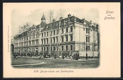 AK Dresden, 12. Bürgerschule am Fiedlerplatz 2
