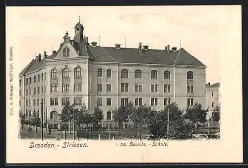 AK Dresden-Striesen, 25. Bezirks-Schule in der Pohlandstrasse 40