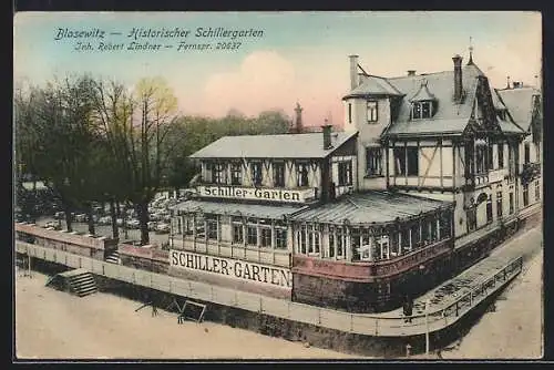 AK Dresden-Blasewitz, Gasthaus Historischer Schillergarten, Inh. Robert Lindner