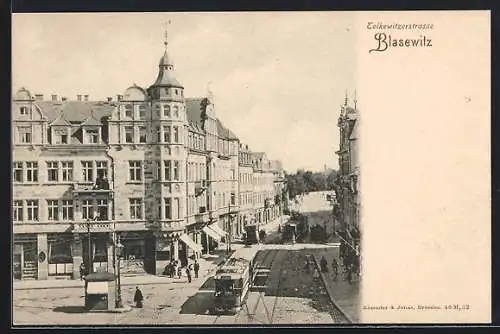 AK Dresden-Blasewitz, Strassenbahnen in der Tolkewitzerstrasse