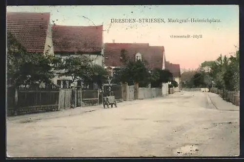 AK Dresden-Striesen, Strassen- und Häuserpartie Markgraf-Heinrich-Platz
