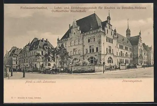 AK Dresden-Striesen, Freimaurerinstitut, Lehr- und Erziehungsanstalt für Knaben