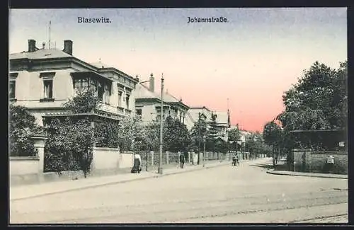 AK Dresden-Blasewitz, Blick in die Johannstrasse