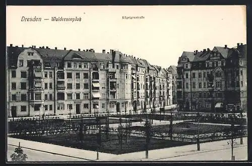 AK Dresden-Striesen, Walderseeplatz mit Kügelgenstrasse
