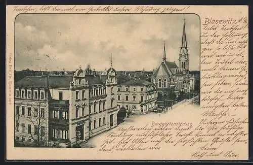 AK Dresden-Blasewitz, Berggartenstrasse aus der Vogelschau