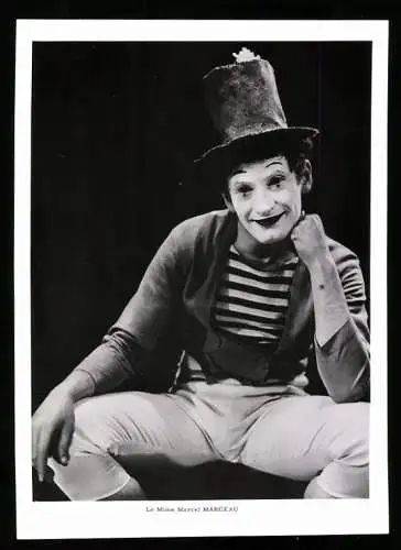Fotografie franzöischer Pantomime / Clown Marcel Marceau, bekannt als Bip der Clown