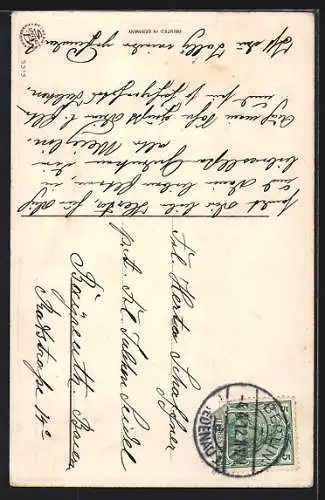 AK Osterhasen-Mutter mit zwei Hasenkindern