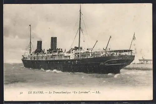 AK Le Havre, Passagierschiff La Lorraine im Hafen