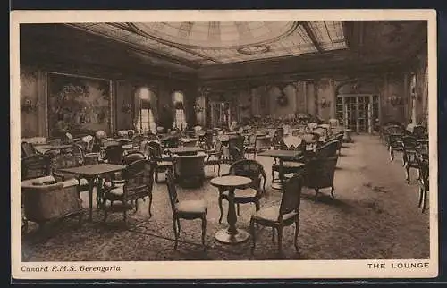 AK Passagierschiff RMS Berengaria der Cunard Line, The Lounge
