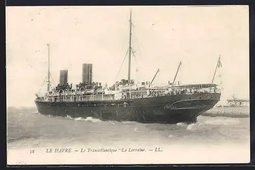 AK Le Havre, Le Transatlantique La Lorraine