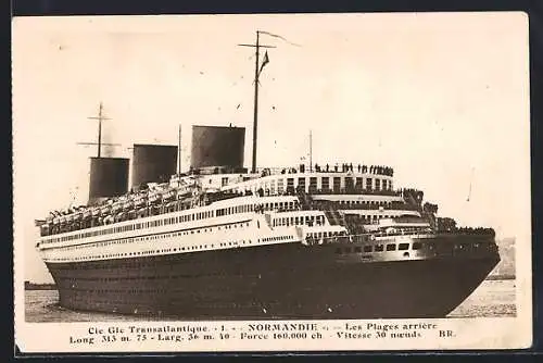 AK Cie Gle Transatlantique Normandie
