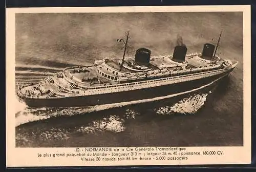 AK Normandie de la Cie Générale Transatlantique