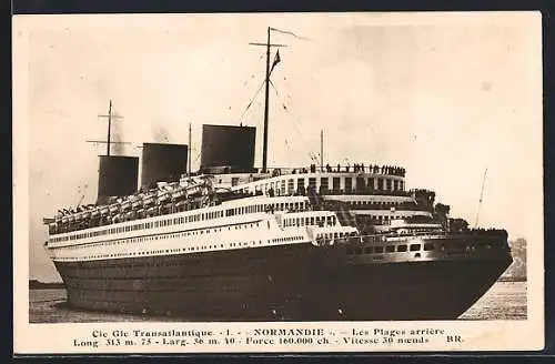 AK Cie Gle Transatlantique Normandie