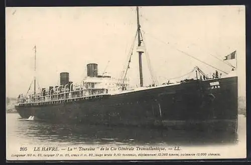AK Le Havre, La Touraine de la Cie Générale Transatlantique