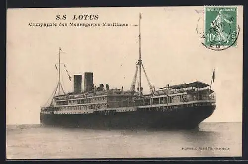 AK Passagierschiff SS Lotus, Compagnie des Messageries Maritimes