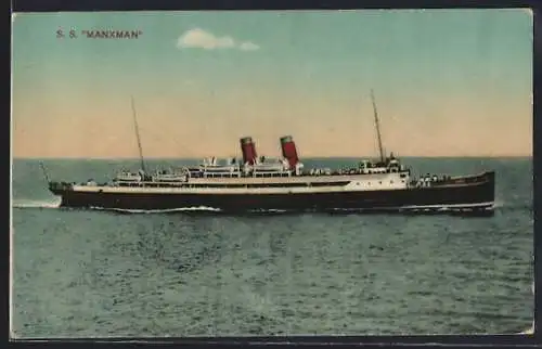 AK Passagierschiff SS Manxman in Fahrt
