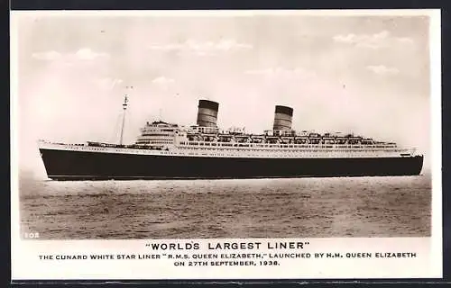 AK Cunard White Star Liner RMS Queen Elizabeth