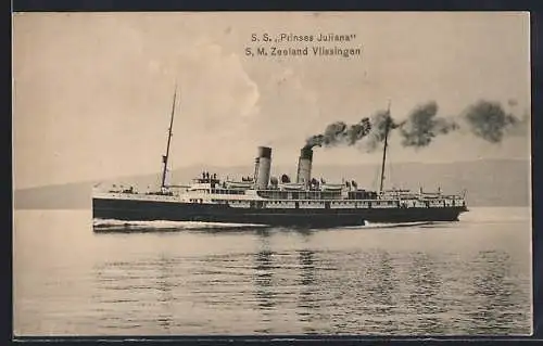 AK Passagierschiff Prinses Juliana in voller Fahrt