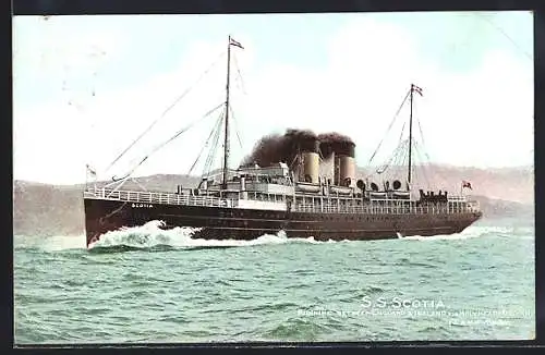 AK Passagierschiff SS Scotia in voller Fahrt