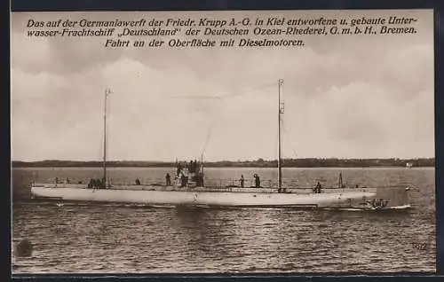 AK Unterwasser-Frachtschiff Deutschland der Deutschen Ozean-Reederei