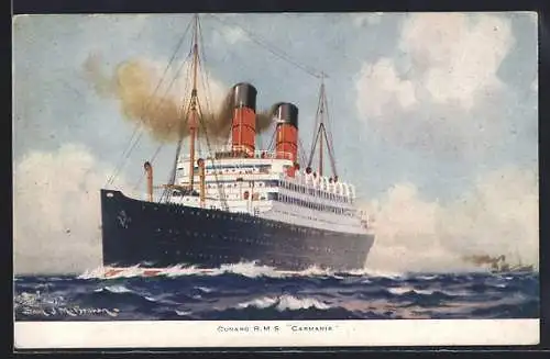 Künstler-AK Passagierschiff RMS Carmania der Cunard Line