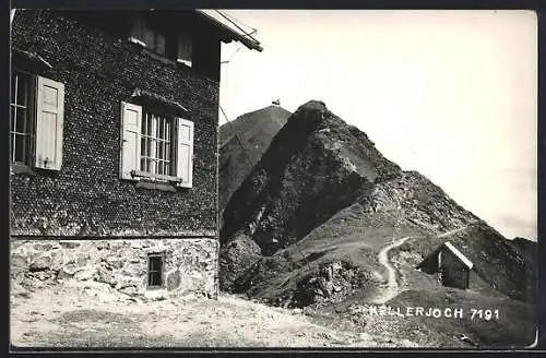 AK Kellerjochhaus, Berghütte mit Panorama