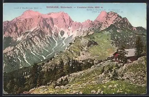 AK Ennstaler-Hütte, Berghütte im Gesäuse in der Steiermark, Grosser Buchstein, Kleiner Buchstein, Tieflimauer