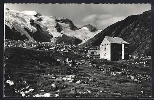 AK Rostockerhütte, Berghütte und Maurerkeesköpfe und Maurertörl