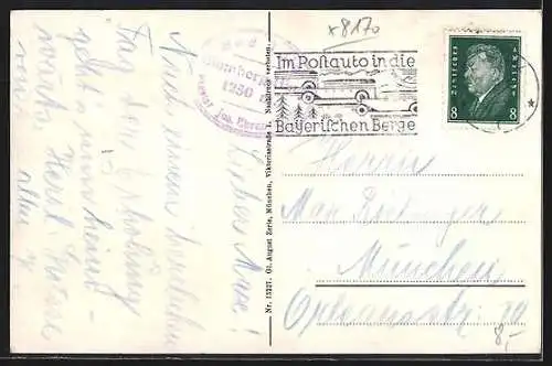 AK Blomberghaus, Berghütte bei Bad Tölz mit Blickauf den Starnberger See
