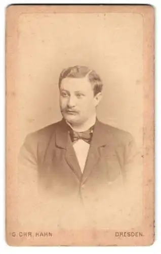 Fotografie G. Chr. Hahn, Dresden, Waisenhausstr. 34, Portrait eines Mannes