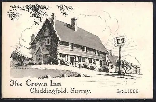 Künstler-AK Chiddingfold, The Crown Inn