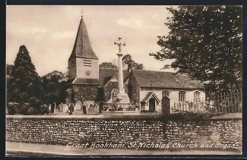 AK Great Bookham, St. Nicholas Church and Cross