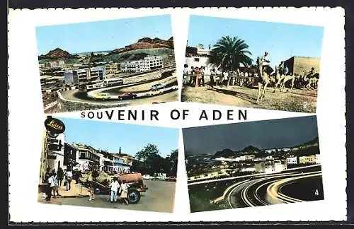 AK Aden, General view from Crater Pass Road, Camels races at Khormaksar Club, Main Pass Dual Carriage way